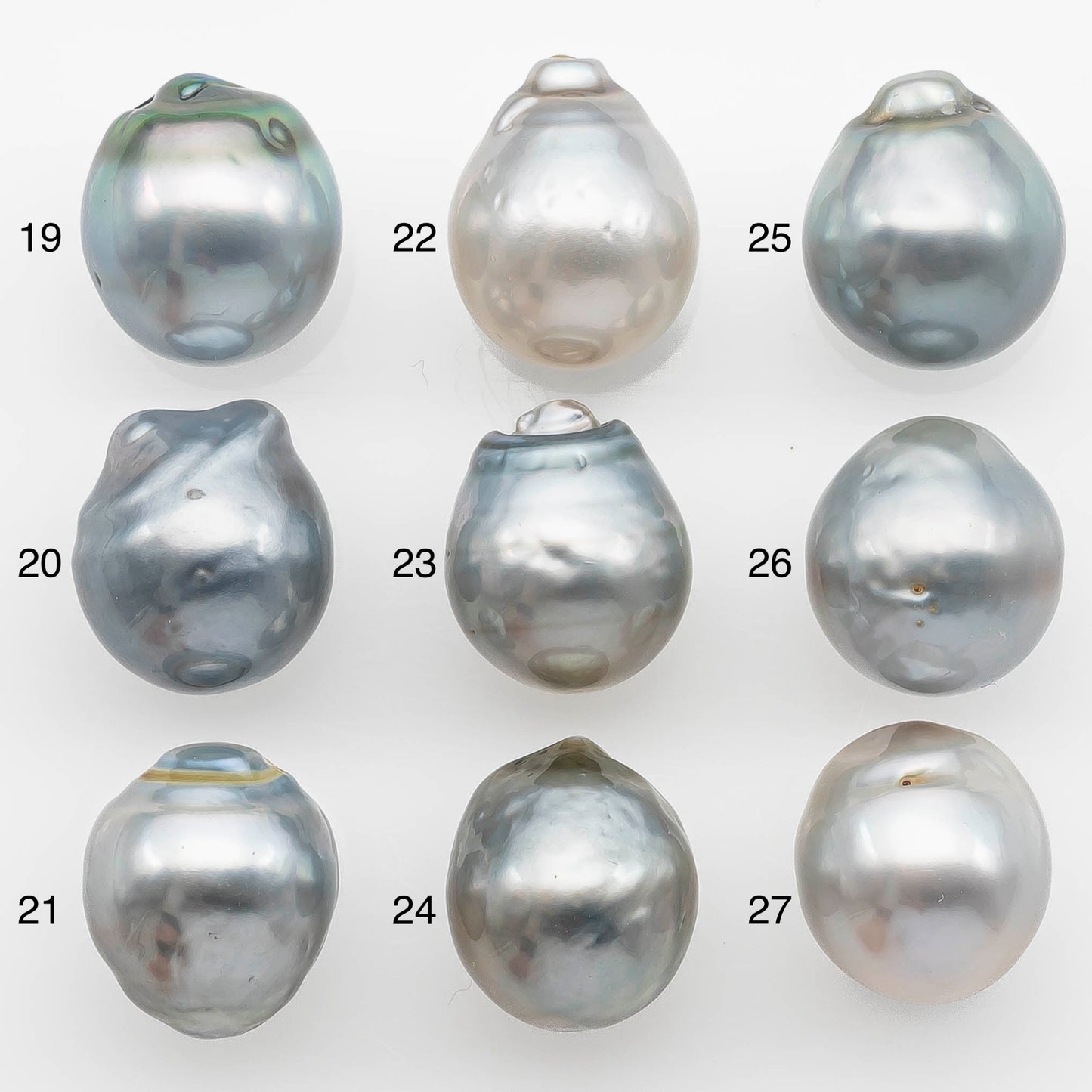 12-13mm Tahitian Pearl with High Luster and Natural Color in Silver Blue, Loose Single Piece Undrilled, SKU # 2370TH