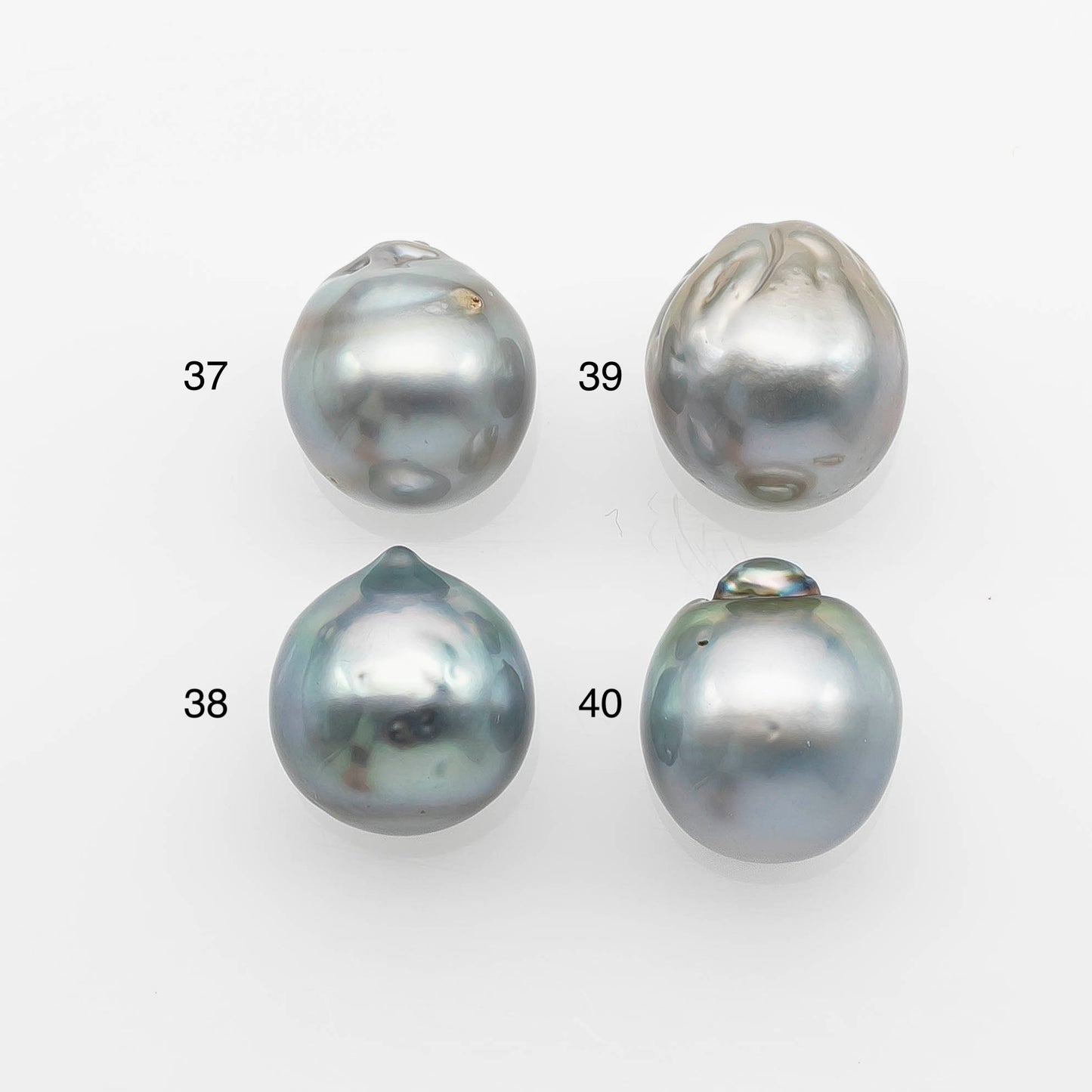 12-13mm Tahitian Pearl with High Luster and Natural Color in Silver Blue, Loose Single Piece Undrilled, SKU # 2370TH