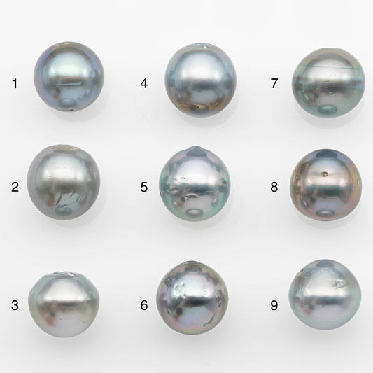 12-13mm Tahitian Pearl with High Luster and Natural Color in Silver Blue with Minor Blemishes, Loose Single Piece Undrilled, SKU # 2371TH