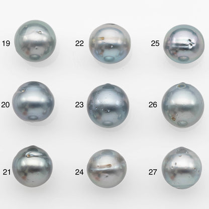 12-13mm Tahitian Pearl with High Luster and Natural Color in Silver Blue with Minor Blemishes, Loose Single Piece Undrilled, SKU # 2371TH