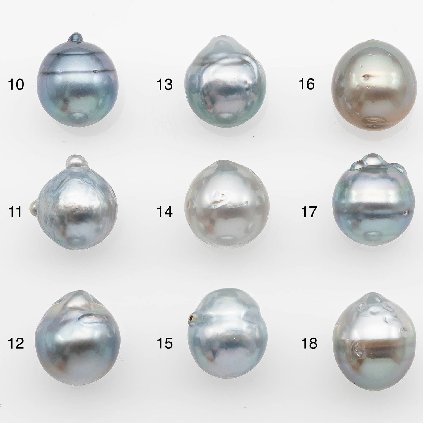 12-13mm Tahitian Pearl with High Luster and Natural Color in Silver Blue with Minor Blemishes, Loose Single Piece Undrilled, SKU # 2372TH