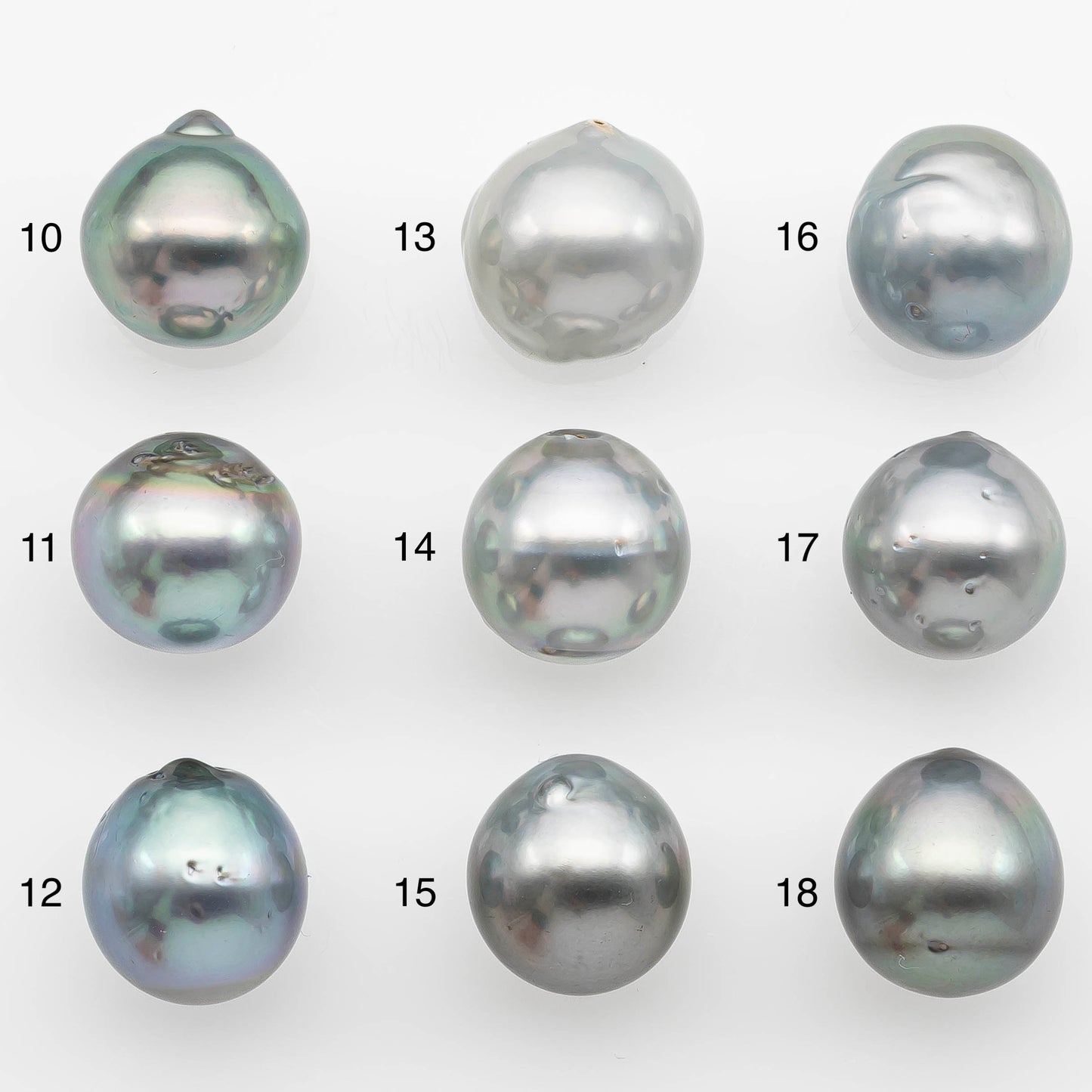 13-14mm Tahitian Pearl with High Luster and Natural Color in Silver Blue, Loose Single Piece Undrilled, SKU # 2373TH