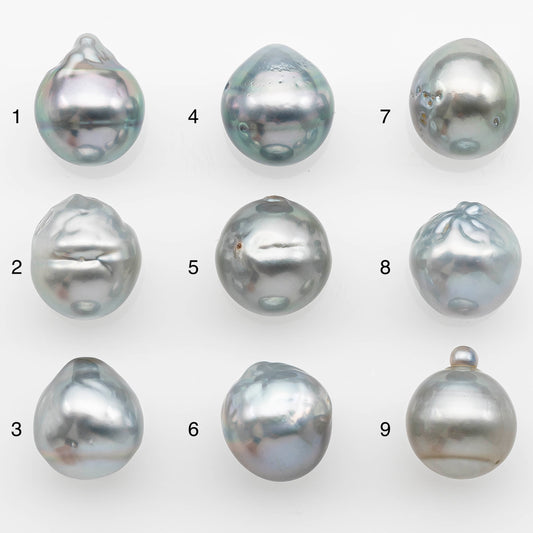 13-14mm Tahitian Pearl with High Luster and Natural Color in Silver Blue with Minor Blemishes, Loose Single Piece Undrilled, SKU # 2374TH