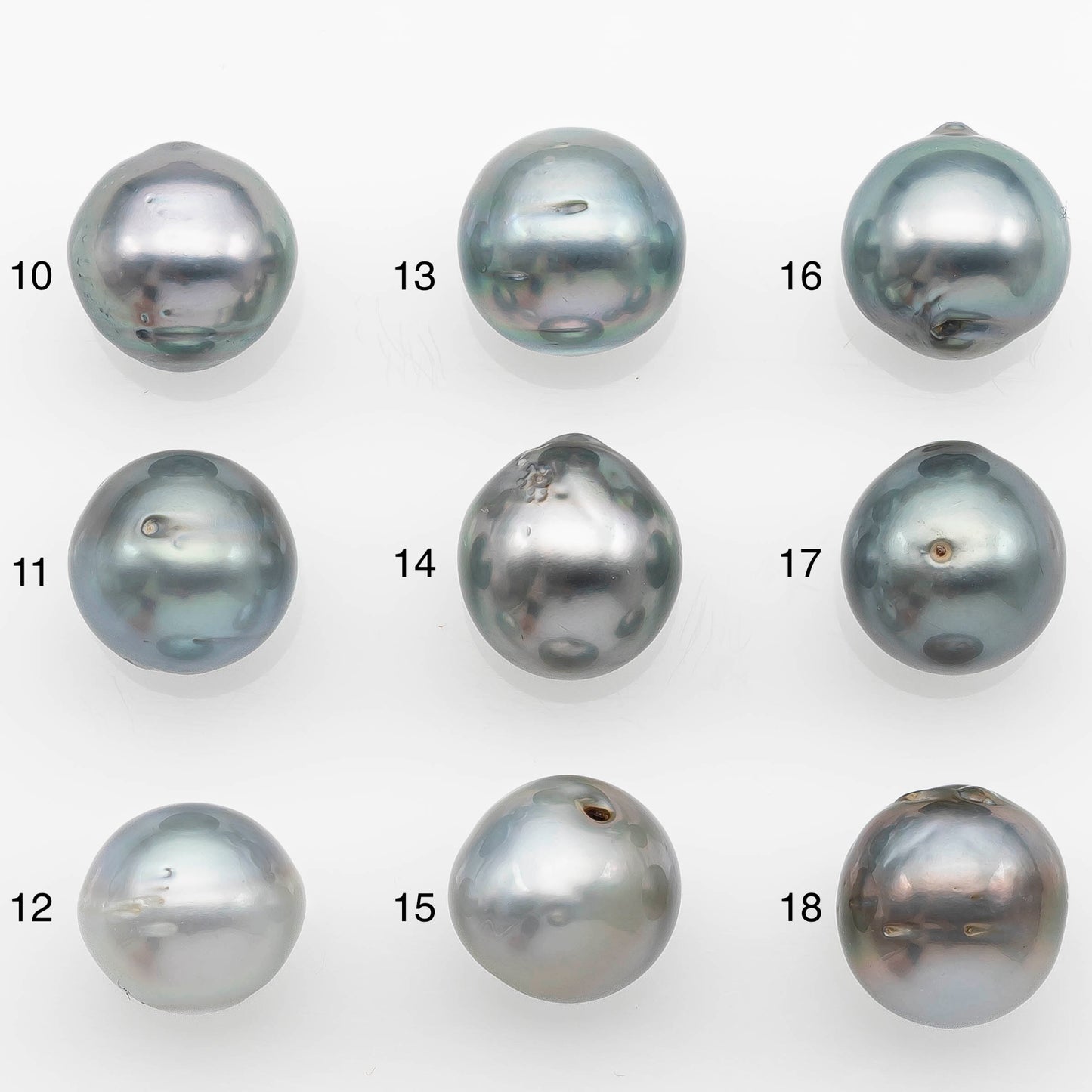 13-14mm Tahitian Pearl with High Luster and Natural Color in Silver Blue with Minor Blemishes, Loose Single Piece Undrilled, SKU # 2374TH