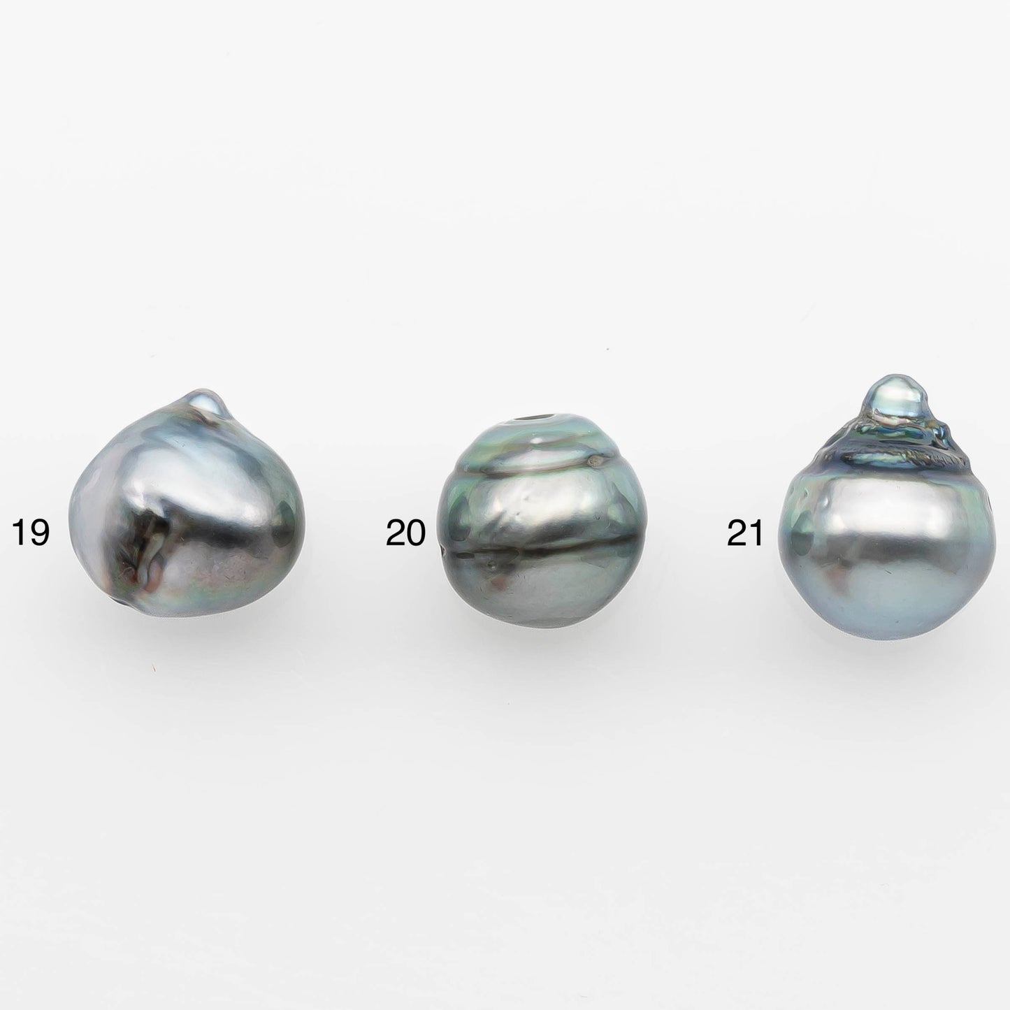 13-14mm Tahitian Pearl with High Luster and Natural Color in Silver Blue with Minor Blemishes, Loose Single Piece Undrilled, SKU # 2374TH