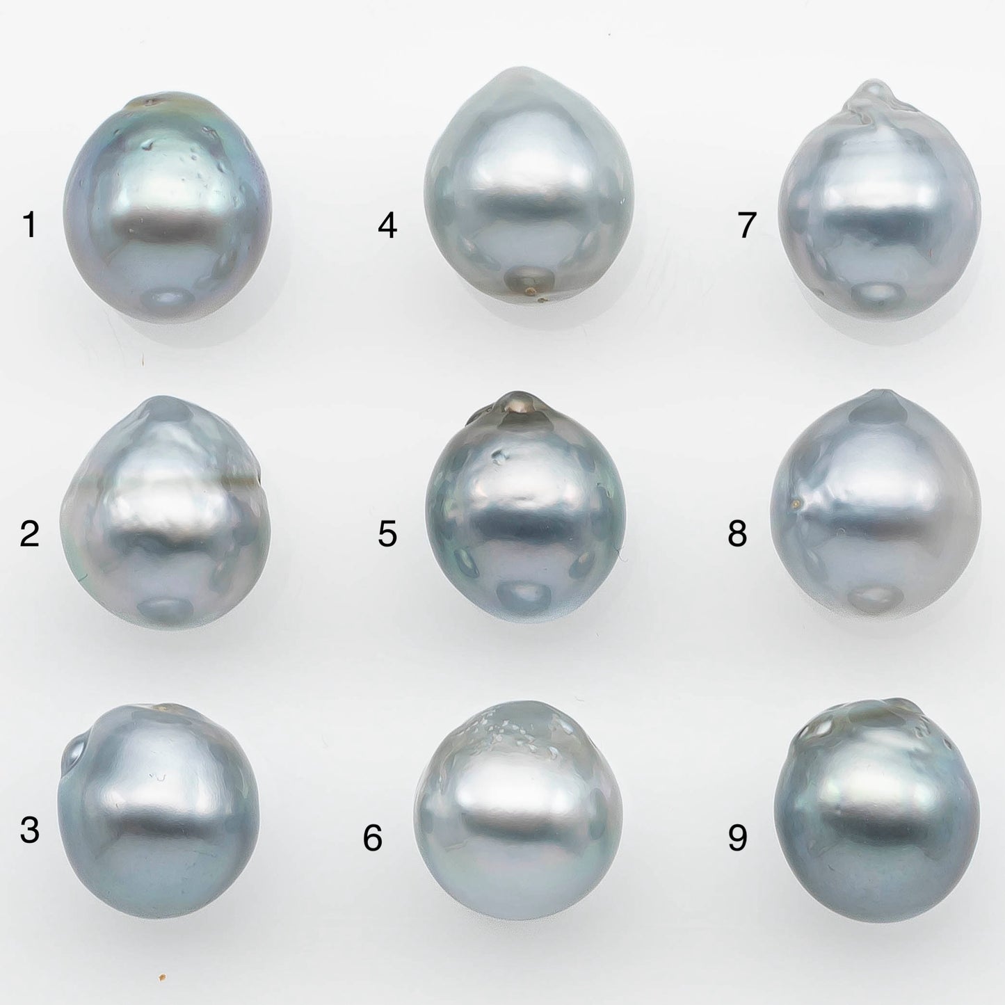 12-13mm Tahitian Pearl with High Luster and Natural Color in Silver Blue, Loose Single Piece Undrilled, SKU # 2370TH