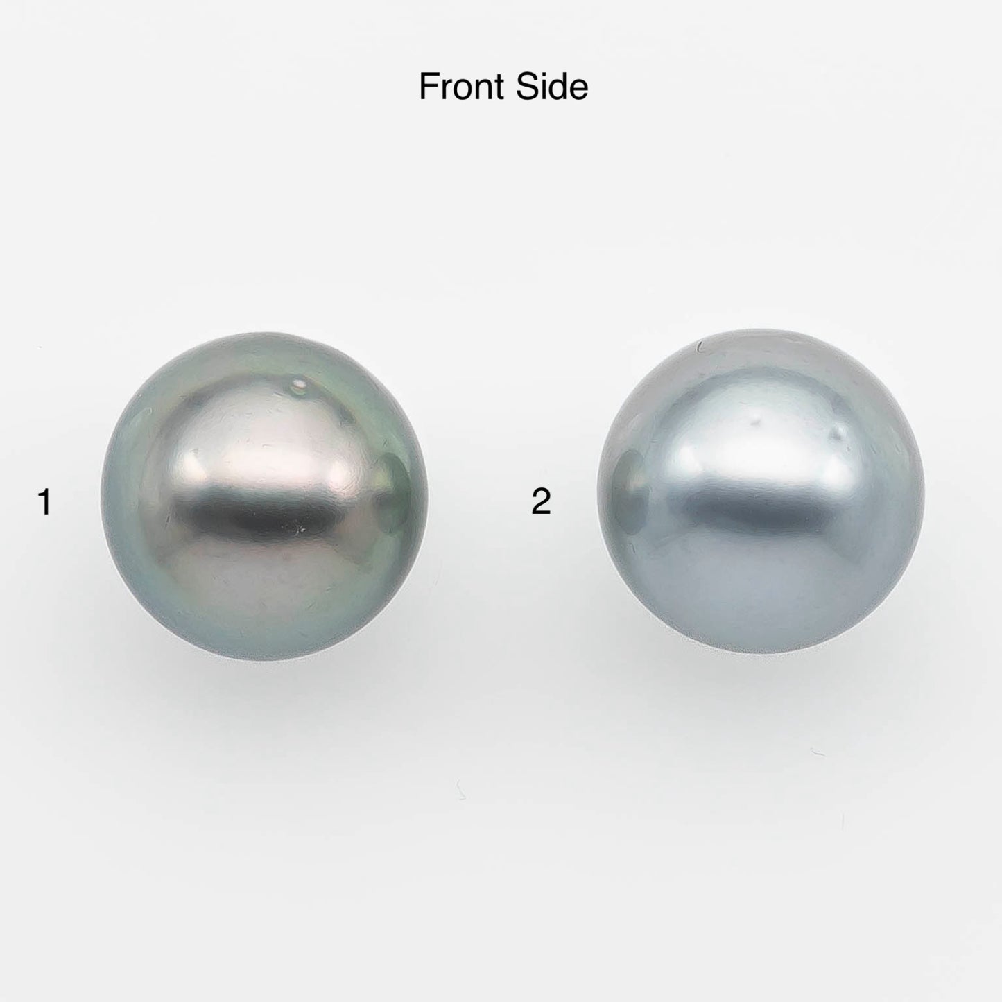 14-15mm Tahitian Pearl Round with High Luster and Natural Color in Silver Blue, Loose Single Piece Undrilled, SKU # 2375TH