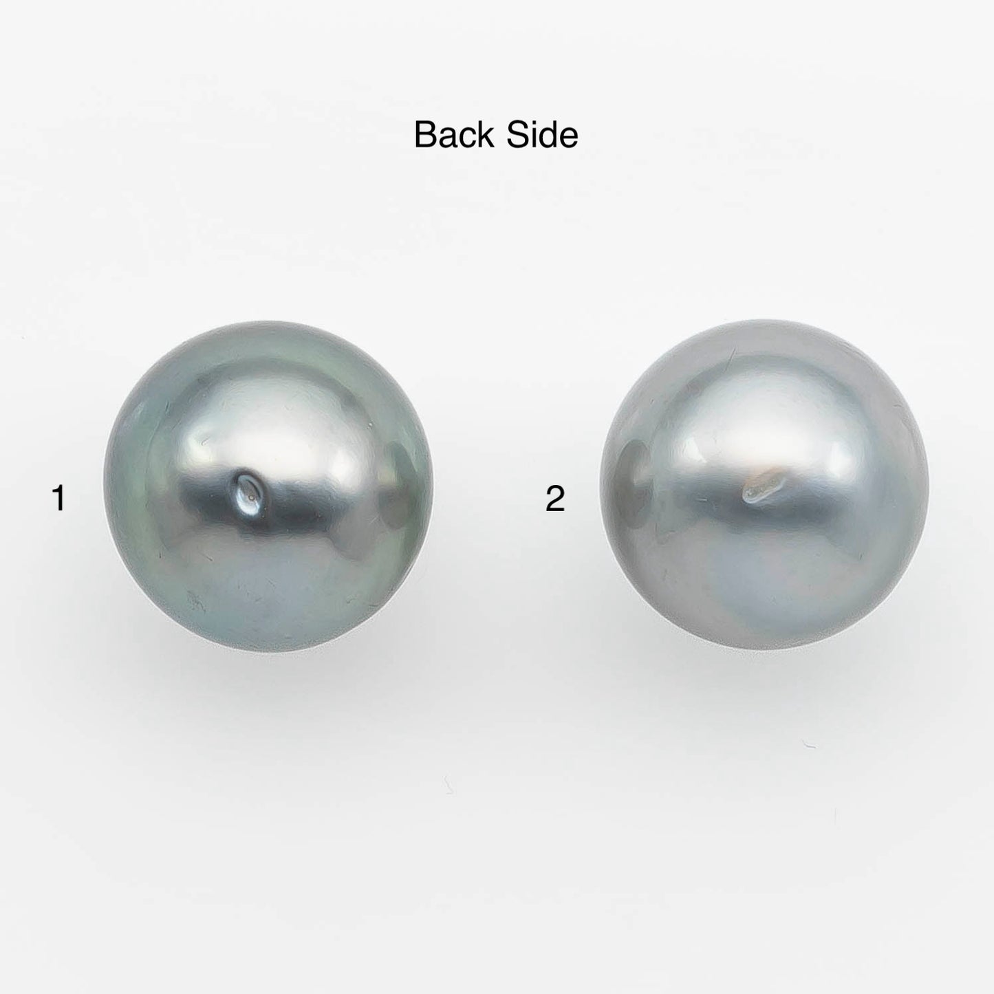 14-15mm Tahitian Pearl Round with High Luster and Natural Color in Silver Blue, Loose Single Piece Undrilled, SKU # 2375TH