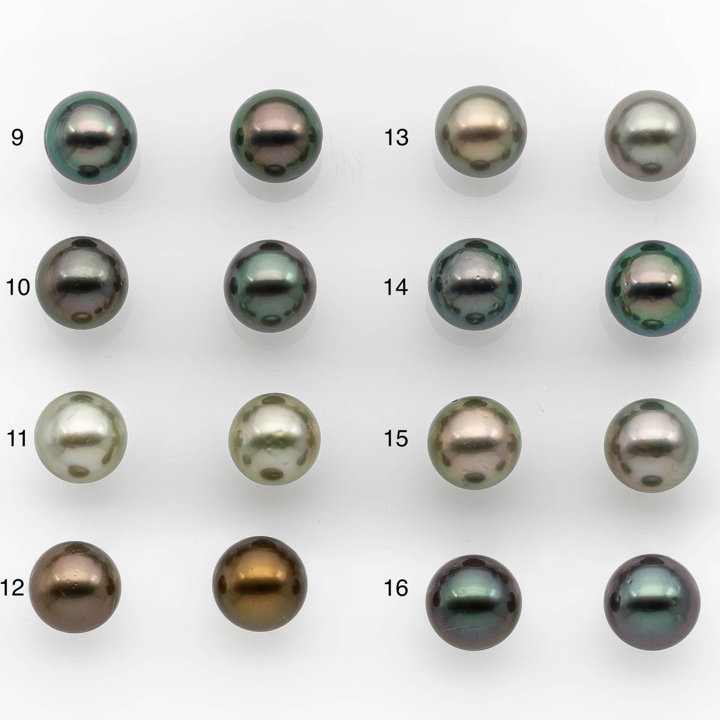 10-11mm Matching Pair Tahitian Pearl Round in Amazing Luster, Undrilled for Making Earring or Pendant, SKU # 2378TH