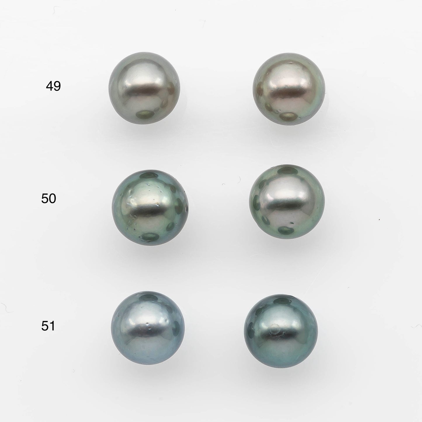 10-11mm Matching Pair Tahitian Pearl Round in Amazing Luster, Undrilled for Making Earring or Pendant, SKU # 2378TH