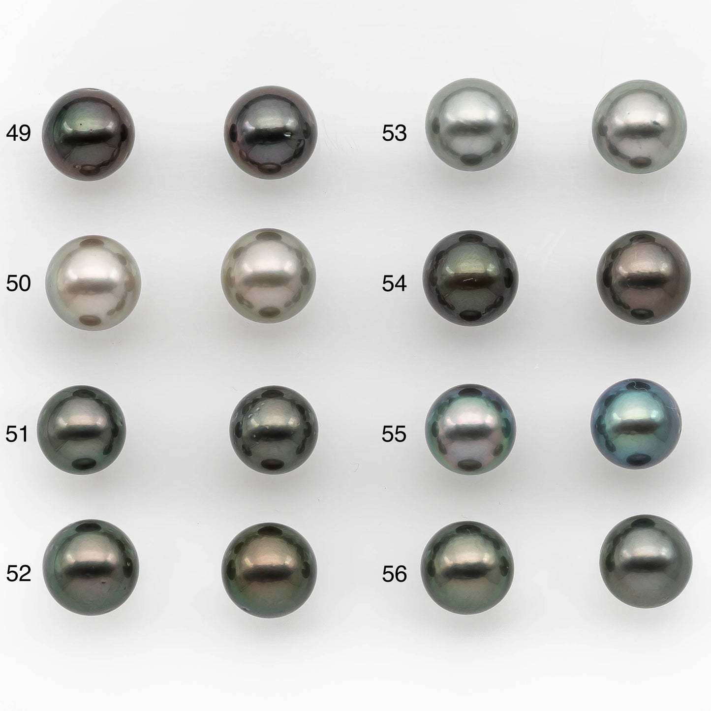 10-11mm Matching Pair Tahitian Pearl Round in High Luster with Blemish, Undrilled for Making Earring or Pendant, SKU # 2380TH