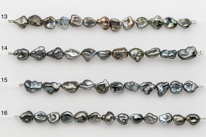 7x10mm Tahitian Keshi Pearl in Short Strand, All Natural Colors with High Luster, for Jewelry Making, SKU # 2970TH