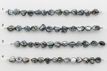 7x10mm Tahitian Keshi Pearl in Short Strand, All Natural Colors with High Luster, for Jewelry Making, SKU # 2970TH