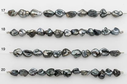 7x10mm Tahitian Keshi Pearl in Short Strand, All Natural Colors with High Luster, for Jewelry Making, SKU # 2970TH