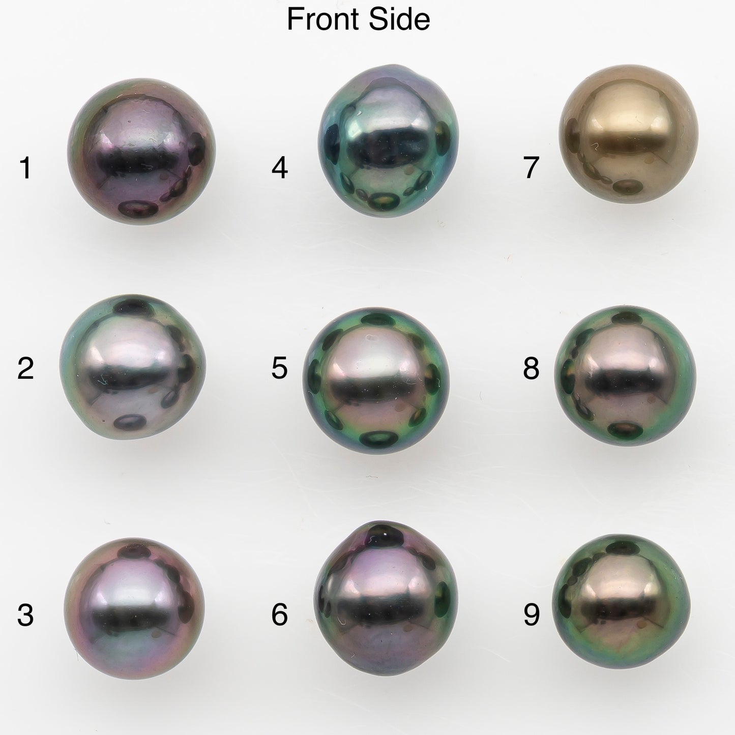 8-9mm Near Round Tahitian Pearl, Loose Undrilled with High Luster for Jewelry Making, SKU # 3140TH