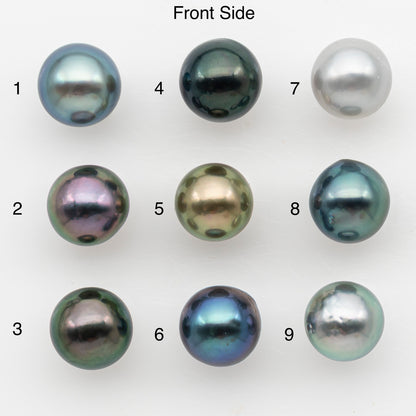 9-10mm Near Round Tahitian Pearl, Loose Undrilled with High Luster for Jewelry Making, SKU # 3141TH