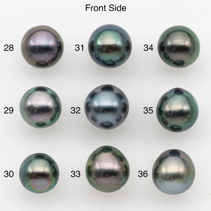 9-10mm Near Round Tahitian Pearl, Loose Undrilled with High Luster for Jewelry Making, SKU # 3141TH