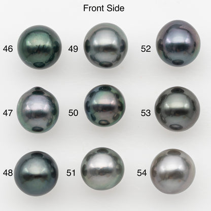 9-10mm Near Round Tahitian Pearl, Loose Undrilled with High Luster for Jewelry Making, SKU # 3141TH