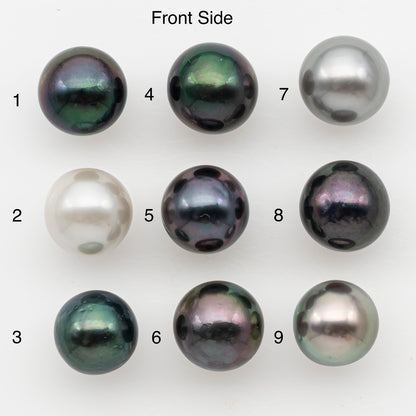 10-11mm Near Round Tahitian Pearl, Loose Undrilled with High Luster for Jewelry Making, SKU # 3142TH