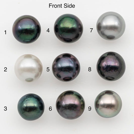 10-11mm Near Round Tahitian Pearl, Loose Undrilled with High Luster for Jewelry Making, SKU # 3142TH