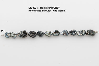 7x10mm Tahitian Keshi Pearl in Short Strand, All Natural Colors with High Luster, for Jewelry Making, SKU # 2970TH