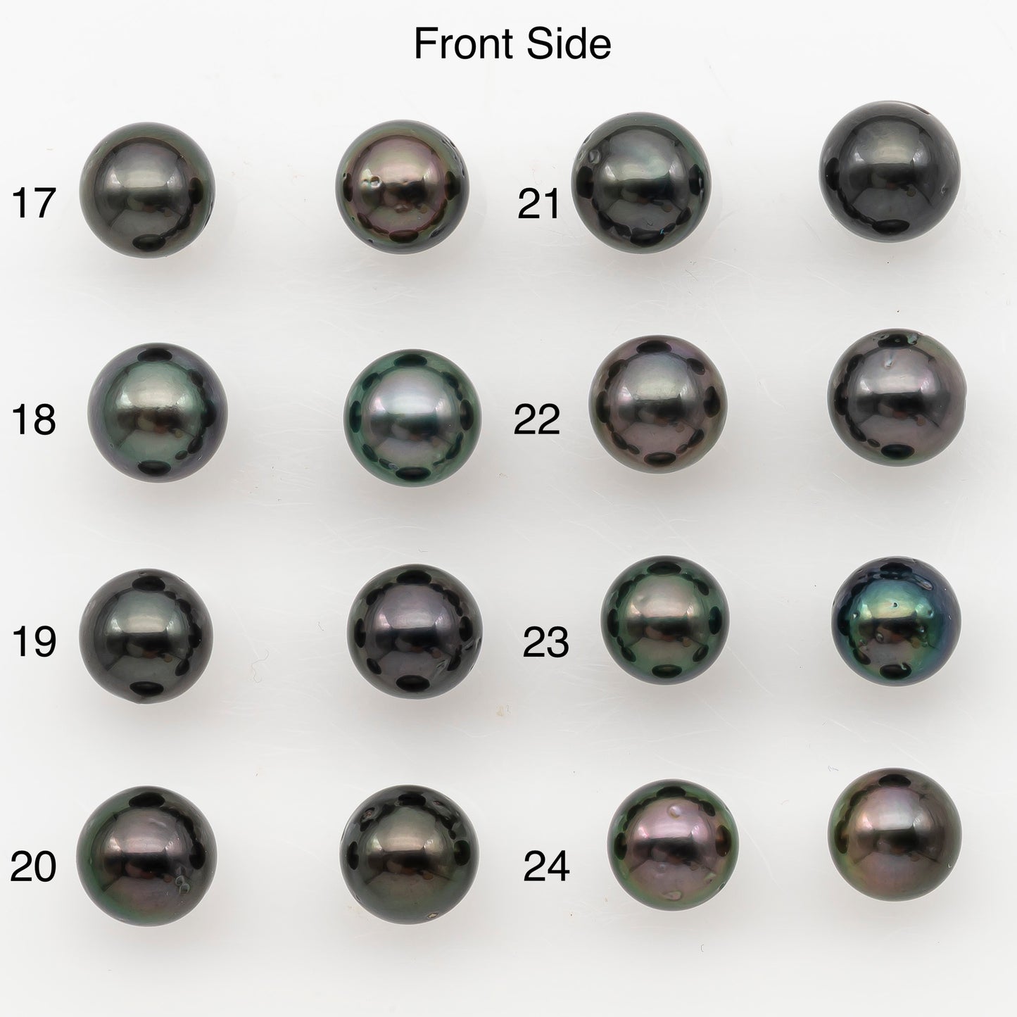 8-9mm Near Round Tahitian Pearl Pairs, Matched Loose Undrilled for Making Earring, Natural Color and High Luster, SKU # 3144TH