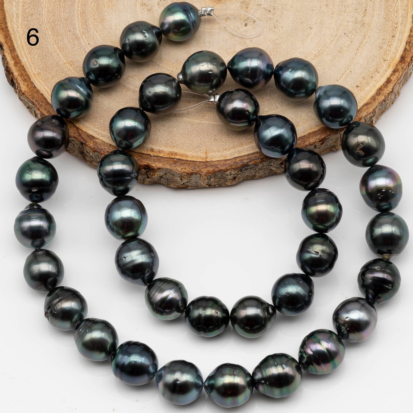 9-10mm Drop Tahitian Pearl in Full Strand with Natural Color and High Luster, For Jewelry Making with  Minor Blemishes, SKU # 2388TH