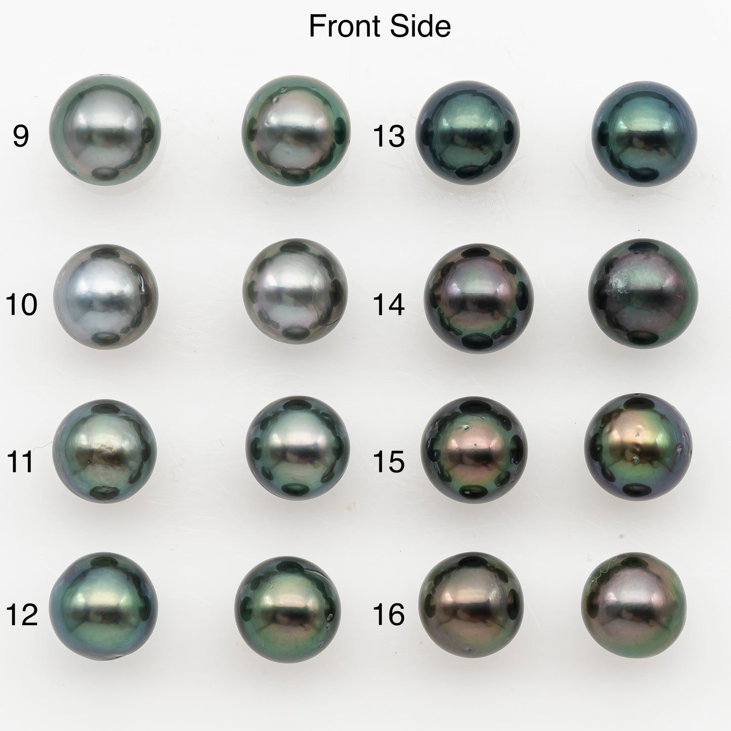 9-10mm Near Round Tahitian Pearl Pairs, Matched Loose Undrilled for Making Earring, Natural Color and High Luster, SKU # 3145TH
