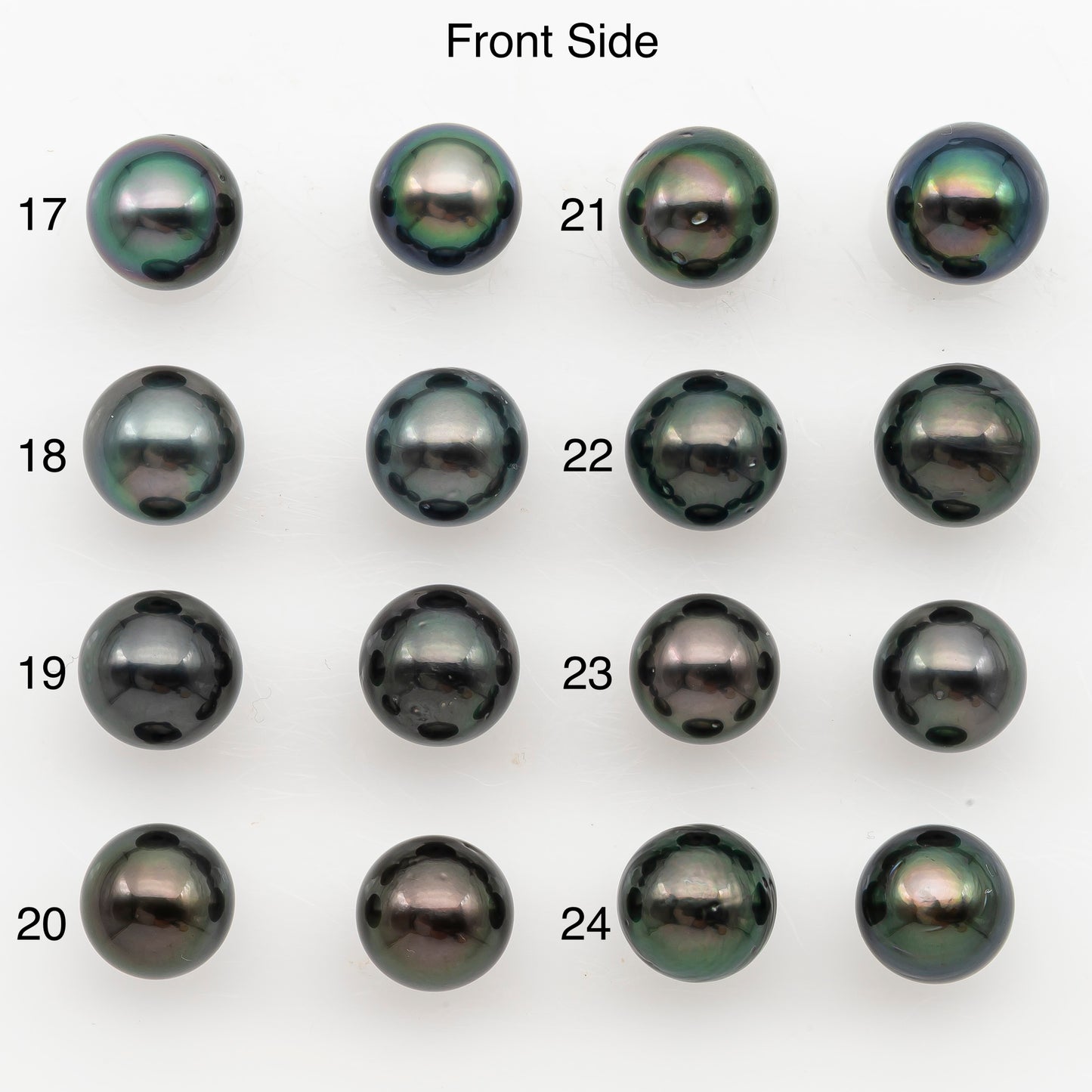 9-10mm Near Round Tahitian Pearl Pairs, Matched Loose Undrilled for Making Earring, Natural Color and High Luster, SKU # 3145TH