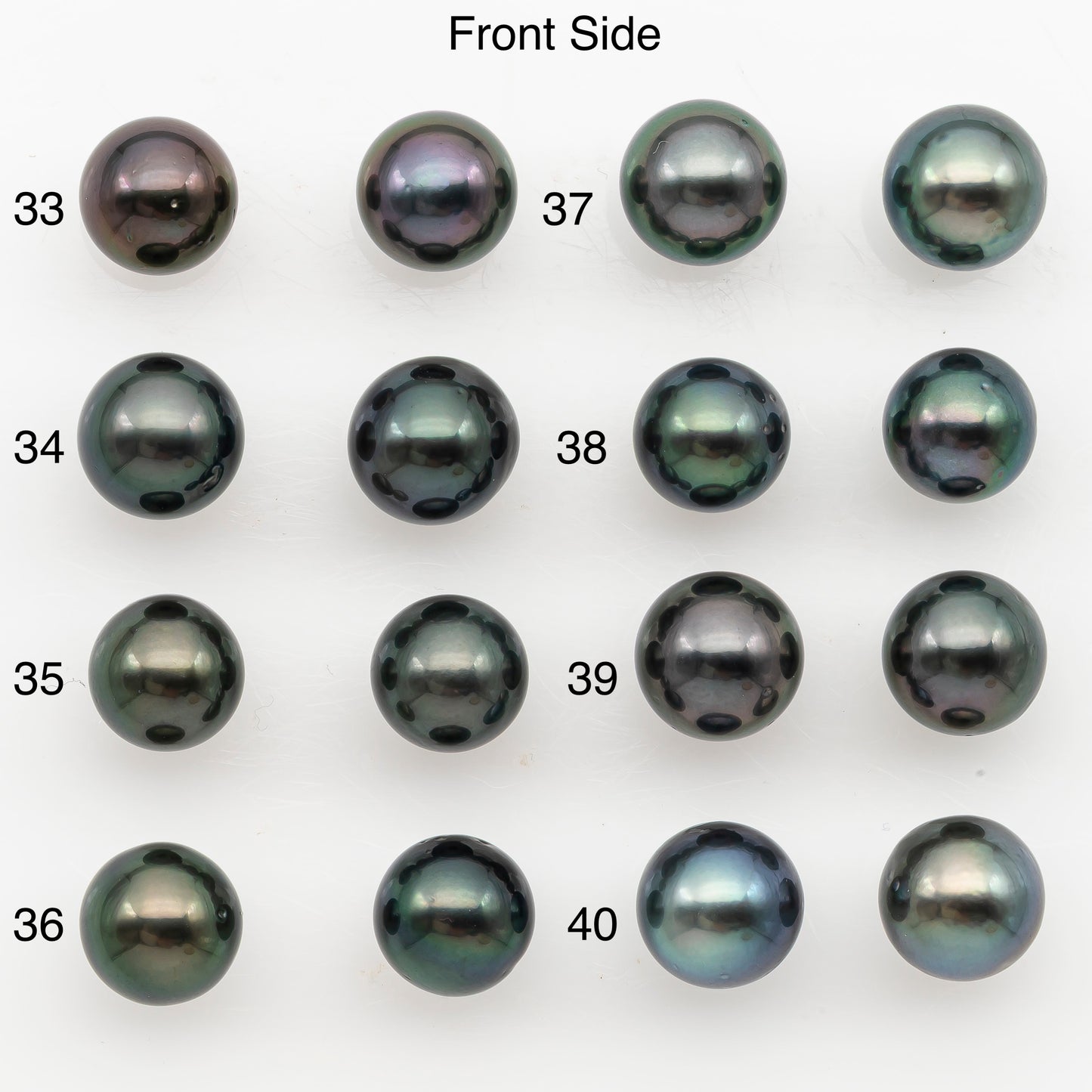 9-10mm Near Round Tahitian Pearl Pairs, Matched Loose Undrilled for Making Earring, Natural Color and High Luster, SKU # 3145TH