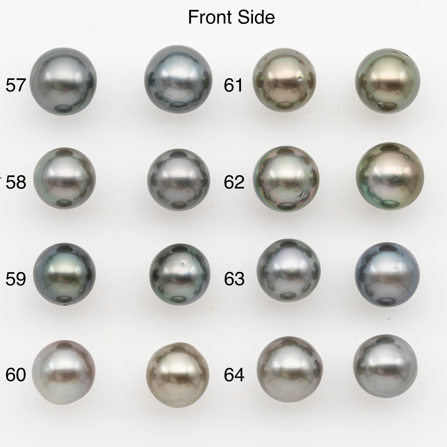 9-10mm Near Round Tahitian Pearl Pairs, Matched Loose Undrilled for Making Earring, Natural Color and High Luster, SKU # 3145TH