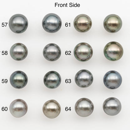 9-10mm Near Round Tahitian Pearl Pairs, Matched Loose Undrilled for Making Earring, Natural Color and High Luster, SKU # 3145TH