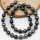 9-10mm Drop Tahitian Pearl in Full Strand with Natural Color and High Luster, For Jewelry Making with  Minor Blemishes, SKU #2391TH