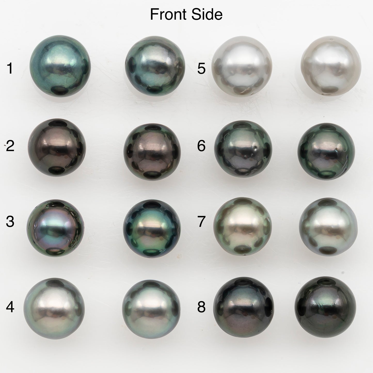 10-11mm Near Round Tahitian Pearl Pairs, Matched Loose Undrilled for Making Earring, Natural Color and High Luster, SKU # 3146TH