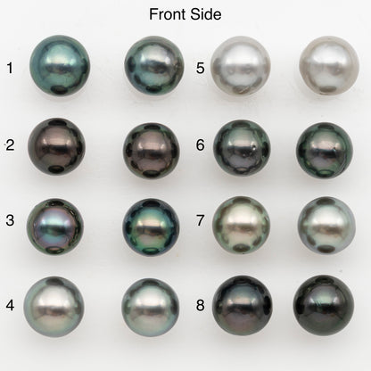 10-11mm Near Round Tahitian Pearl Pairs, Matched Loose Undrilled for Making Earring, Natural Color and High Luster, SKU # 3146TH