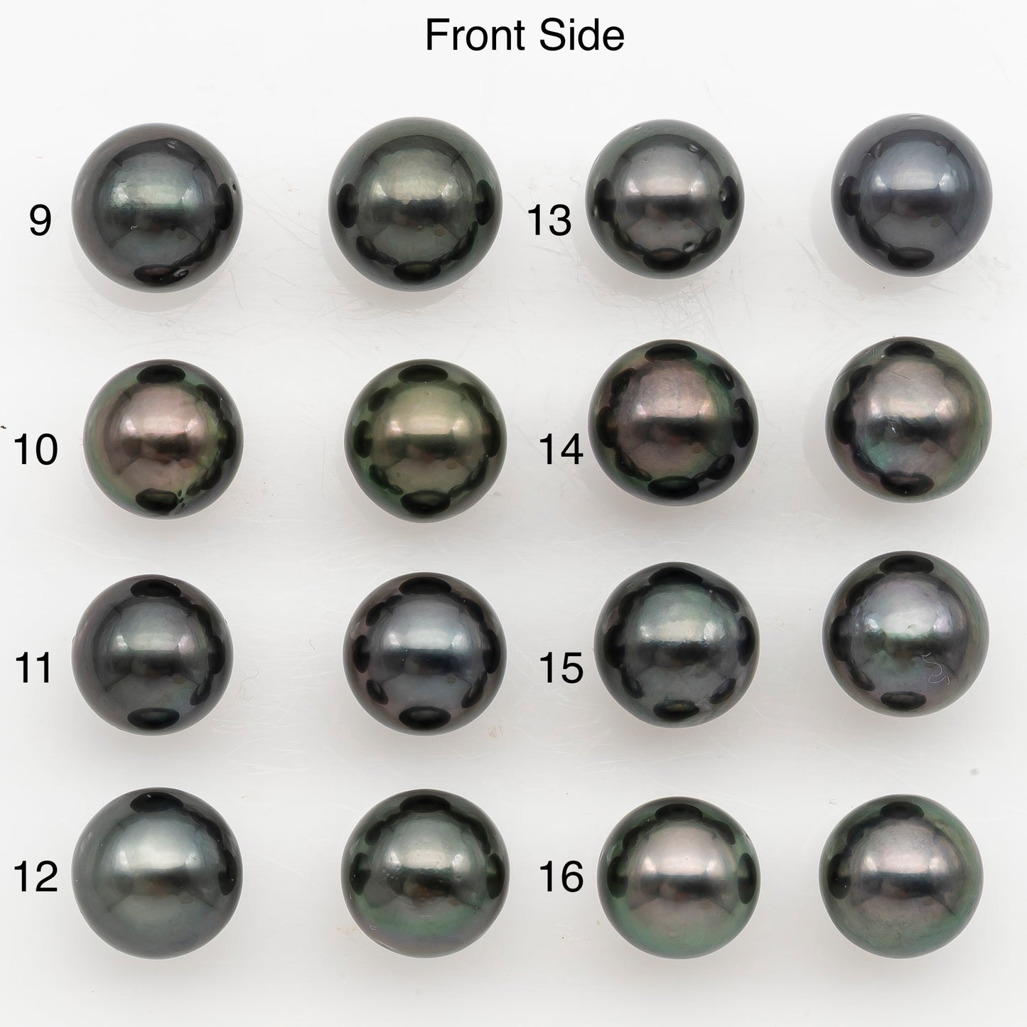 10-11mm Near Round Tahitian Pearl Pairs, Matched Loose Undrilled for Making Earring, Natural Color and High Luster, SKU # 3146TH