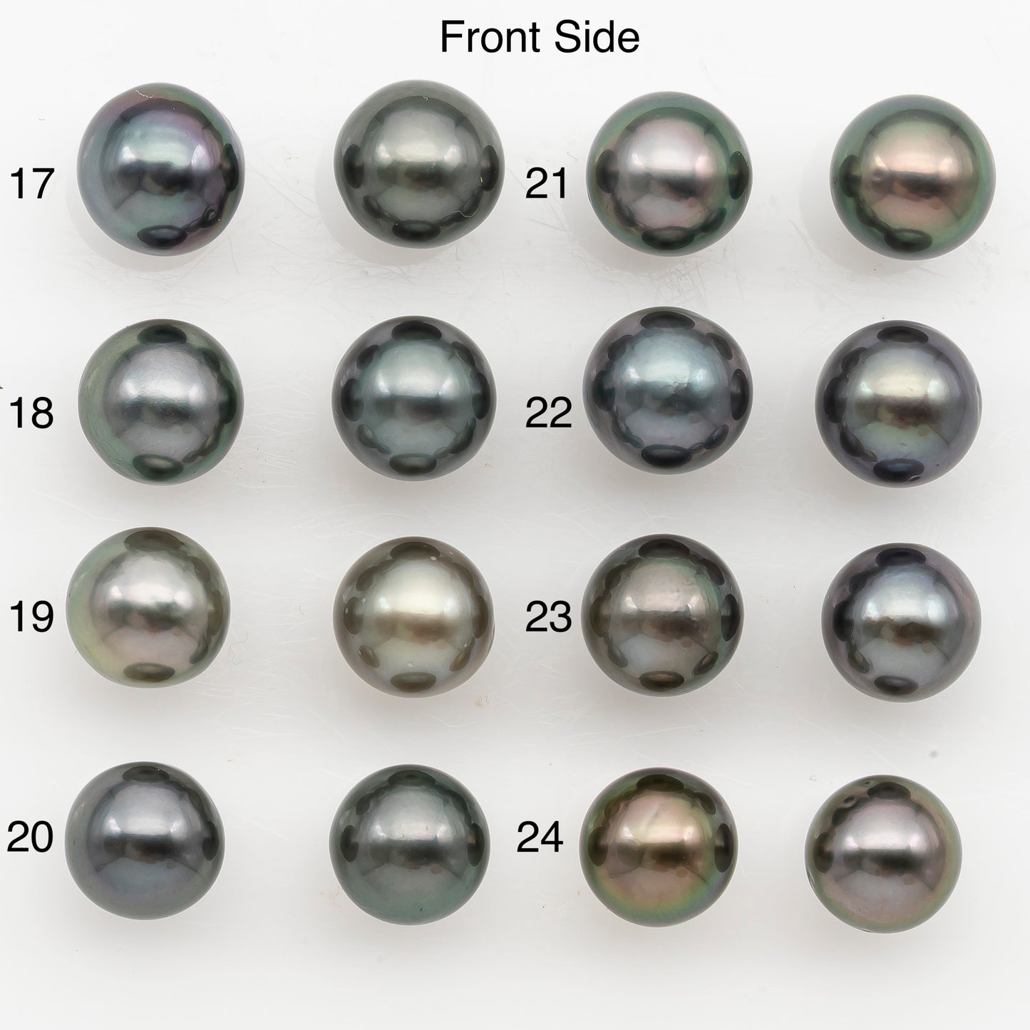 10-11mm Near Round Tahitian Pearl Pairs, Matched Loose Undrilled for Making Earring, Natural Color and High Luster, SKU # 3146TH
