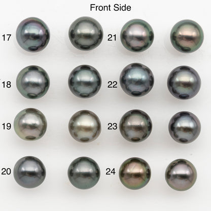 10-11mm Near Round Tahitian Pearl Pairs, Matched Loose Undrilled for Making Earring, Natural Color and High Luster, SKU # 3146TH