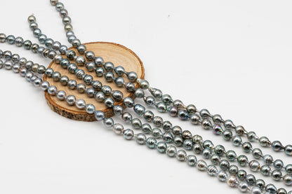 9-10mm Tahitian Pearl in Full Strand, Natural Colors with High Luster, for Jewelry Making, SKU # 2971TH