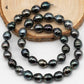 9-10mm Drop Tahitian Pearl in Full Strand with Natural Color and High Luster, For Jewelry Making with  Minor Blemishes, SKU # 2392TH