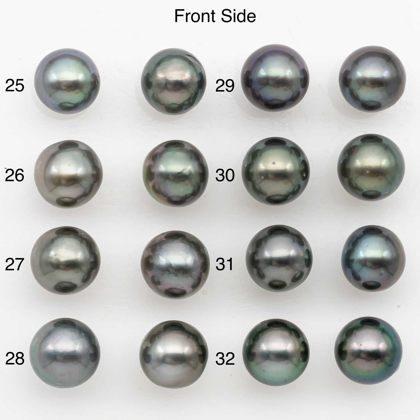10-11mm Near Round Tahitian Pearl Pairs, Matched Loose Undrilled for Making Earring, Natural Color and High Luster, SKU # 3146TH