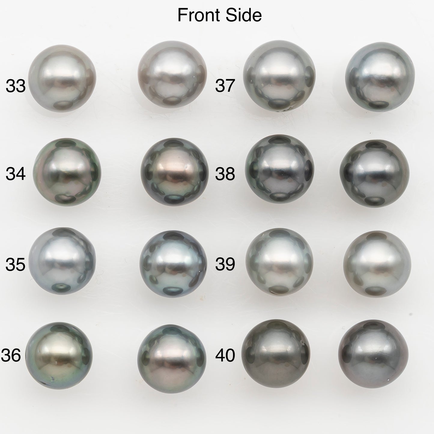 10-11mm Near Round Tahitian Pearl Pairs, Matched Loose Undrilled for Making Earring, Natural Color and High Luster, SKU # 3146TH
