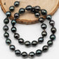 9-10mm Drop Tahitian Pearl in Full Strand with Natural Color and High Luster, For Jewelry Making with  Minor Blemishes, SKU # 2393TH