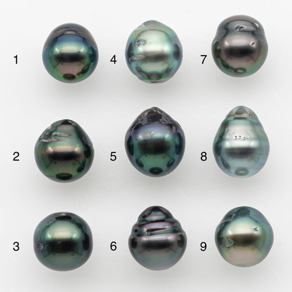 9-10mm Tahitian Pearl Natural Color with Minor Blemishes, Loose Undrilled for Jewelry Making, SKU # 3148TH