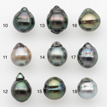 9-10mm Tahitian Pearl Natural Color with Minor Blemishes, Loose Undrilled for Jewelry Making, SKU # 3148TH