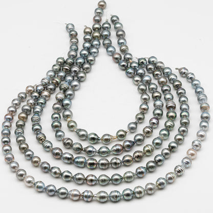 9-10mm Tahitian Pearl in Full Strand, Natural Colors with High Luster, for Jewelry Making, SKU # 2971TH