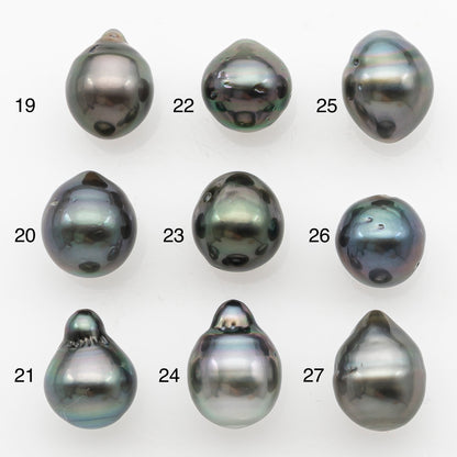 9-10mm Tahitian Pearl Natural Color with Minor Blemishes, Loose Undrilled for Jewelry Making, SKU # 3149TH