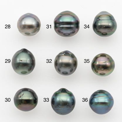 9-10mm Tahitian Pearl Natural Color with Minor Blemishes, Loose Undrilled for Jewelry Making, SKU # 3149TH