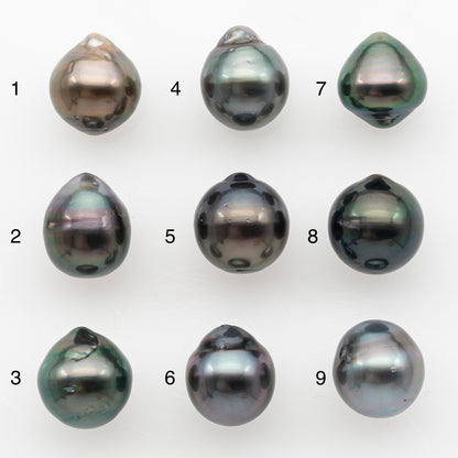9-10mm Tahitian Pearl Natural Color with Minor Blemishes, Loose Undrilled for Jewelry Making, SKU # 3149TH
