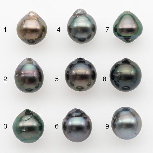 9-10mm Tahitian Pearl Natural Color with Minor Blemishes, Loose Undrilled for Jewelry Making, SKU # 3149TH